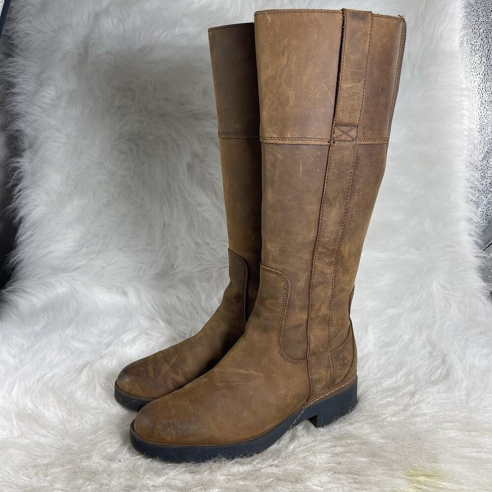 Timberland Graceyn Women’s 8 Brown Waterproof Tall Side Zip A2FXB A5819